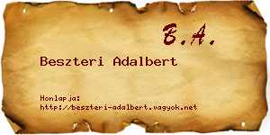 Beszteri Adalbert névjegykártya